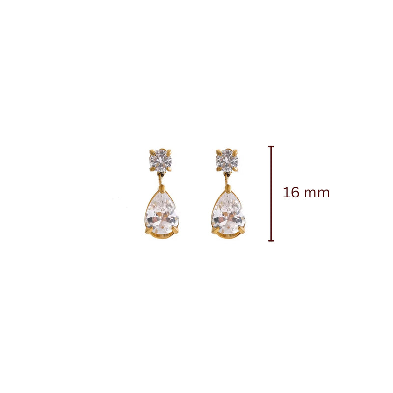 Elegant pear cut stone earrings