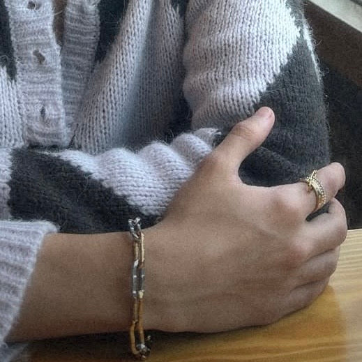 Gold and silver chain bracelet