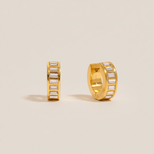 Elegant baguette stone earrings