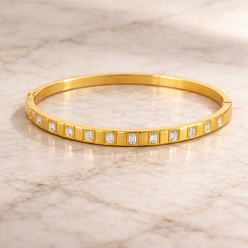 Elegant baguette stone bracelet