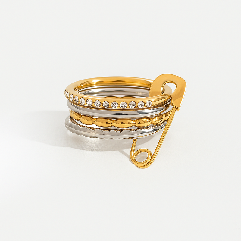 Modern layered jewelry ring