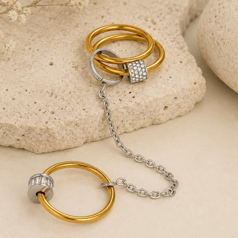 Sasha dual tone chain ring