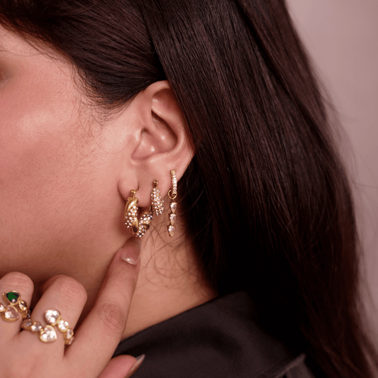 Modern sparkling drop earrings