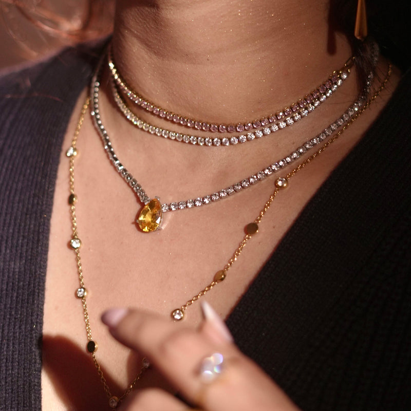 Elegant pink gemstone necklace