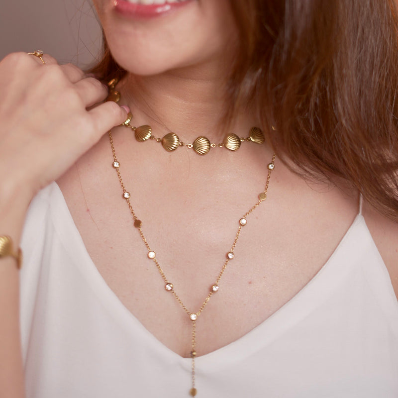 Beach inspired gold necklace for women