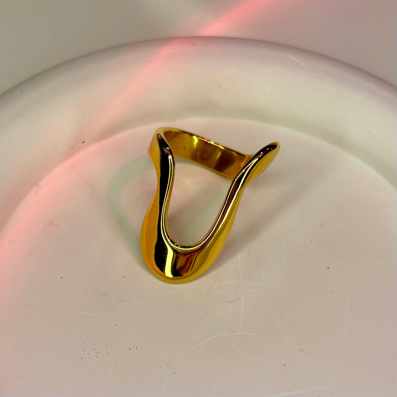 18K gold plated statement ring