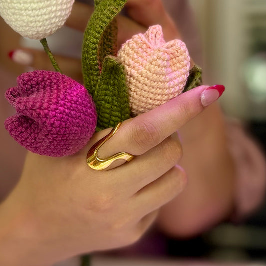 18K gold plated statement ring