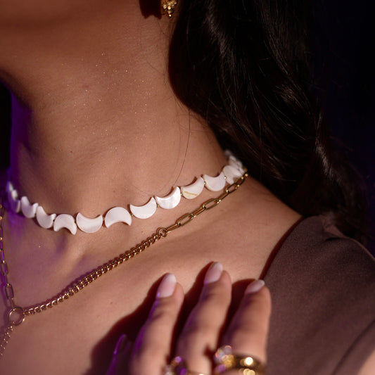 Crescent moon necklace design