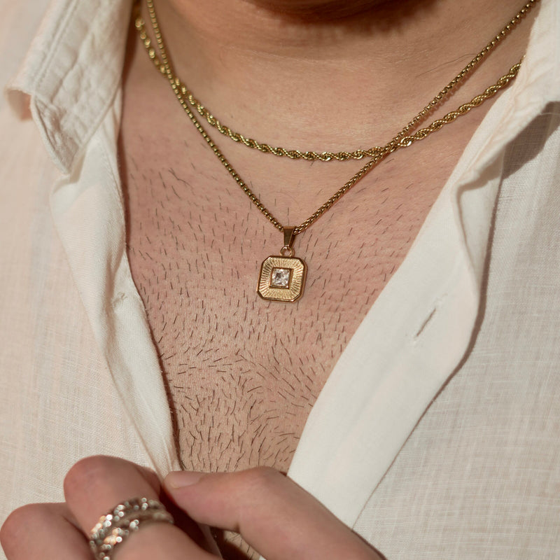 Modern radiant pendant necklace