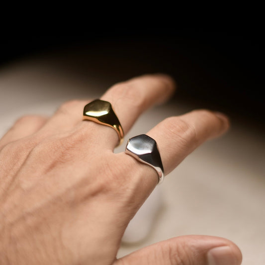 modern stainless steel Signet ring