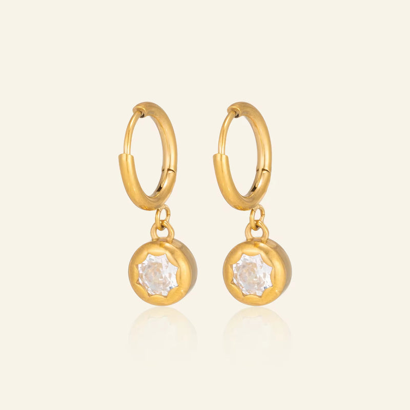 Suki Earrings crystal drop hoop earrings