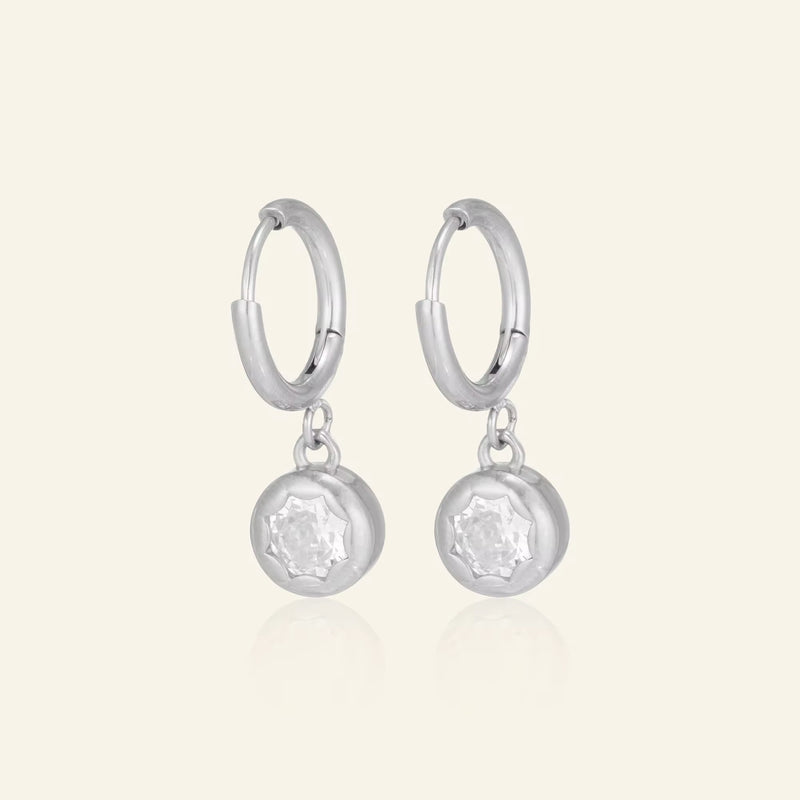 Suki Earrings crystal drop hoop earrings