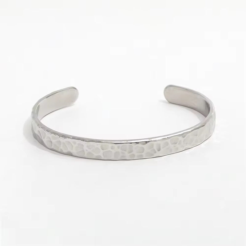 Modern textured open cuff bracelet