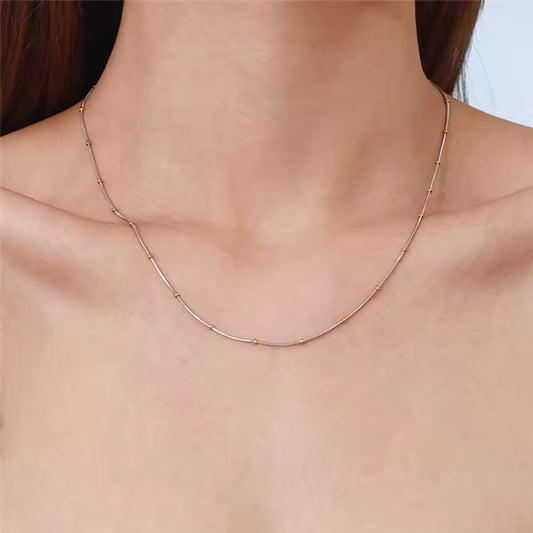 Minimal 18k gold plated necklace with delicate chain design for everyday wear