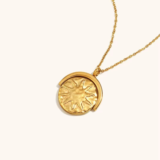 Aurum sun and moon medallion necklace