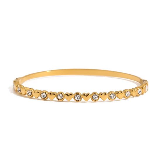 Muse Cuff gold heart crystal bracelet