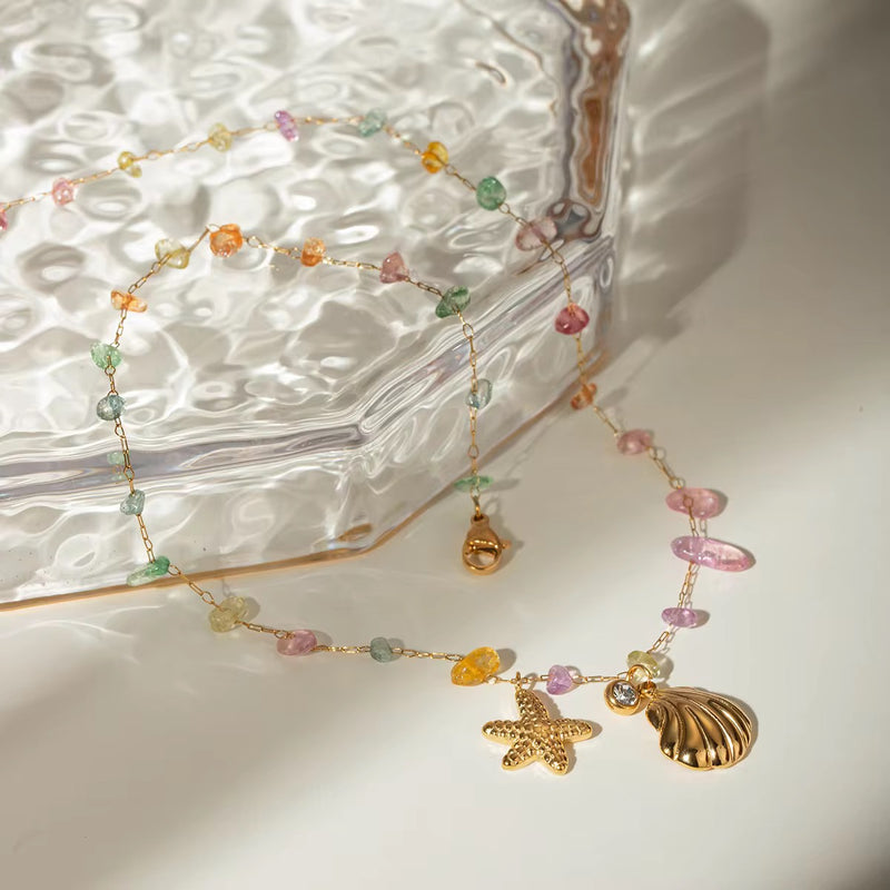 Beach inspired gold necklace for women