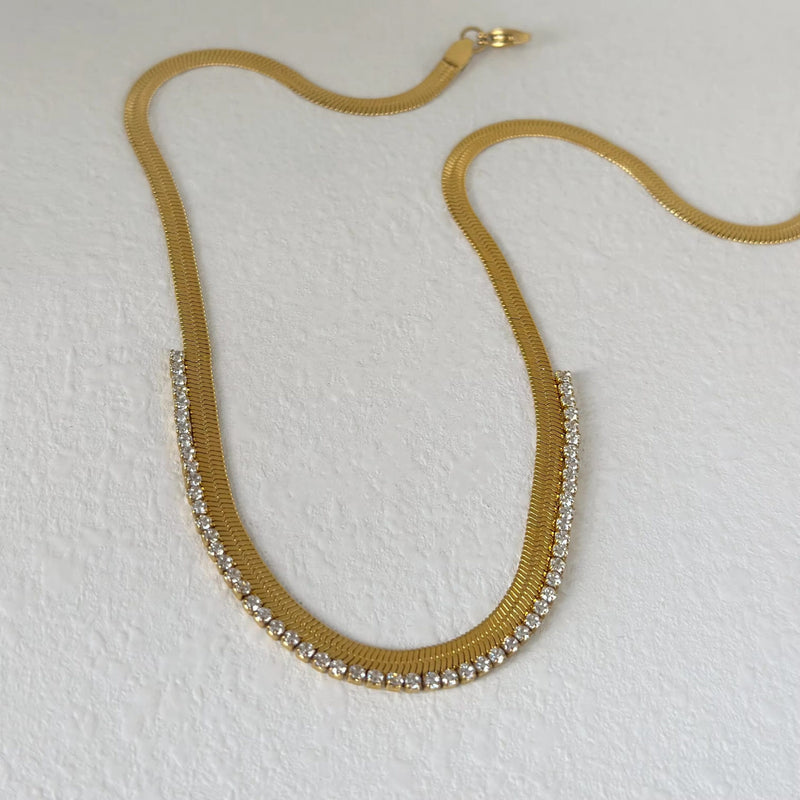 gold mesh Velar chain necklace