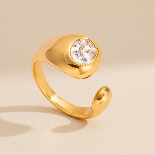 Modern open gold ring for women