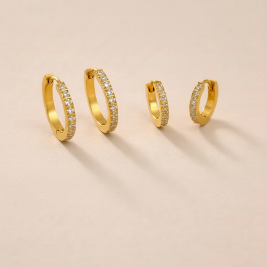 Minimal radiant gold earrings