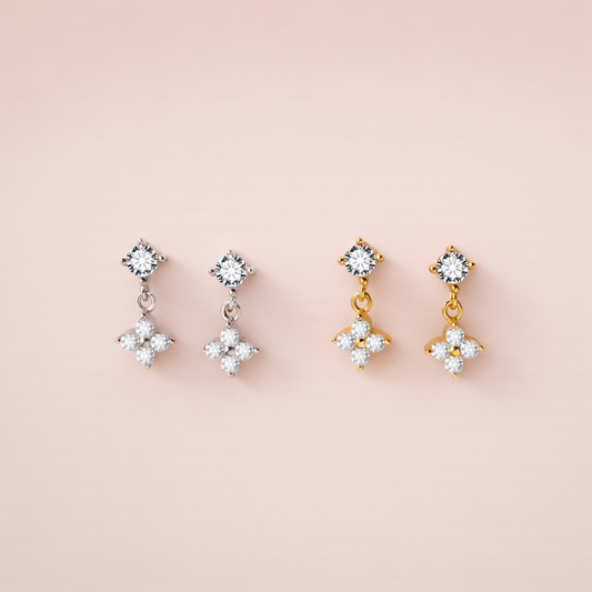 Floral charm drop earrings design