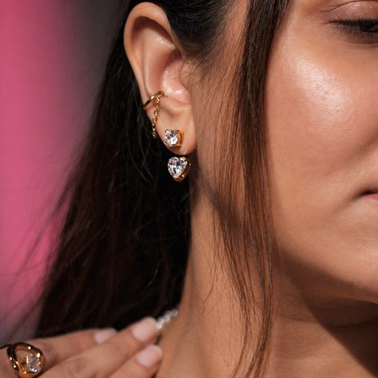 Elegant minimal gold stud earrings