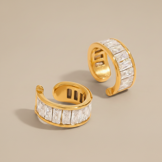 Beam Earcuffs gold zircon ear cuffs