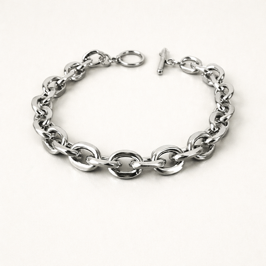 Bold silver bracelet for women