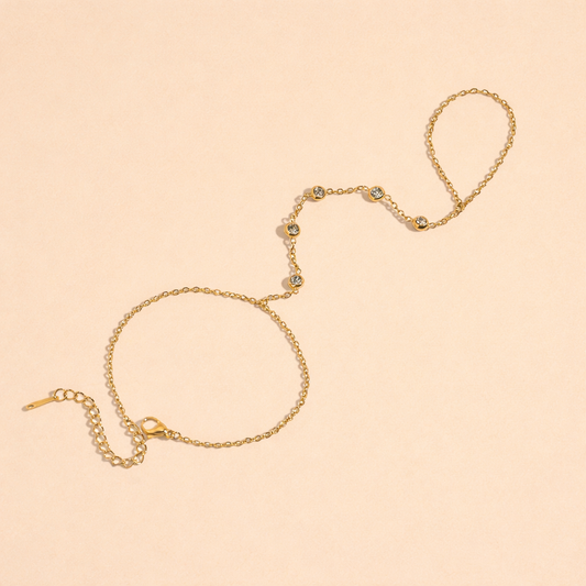 Elegant bezel crystal hand jewelry