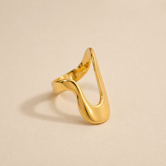 18K gold plated statement ring