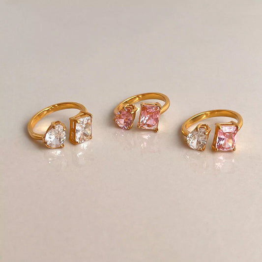  Gold Stackable Crystal Ring