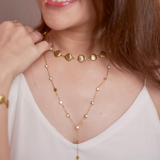Beach inspired gold necklace for women
