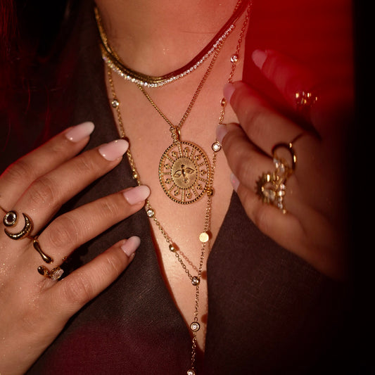 gold mesh Velar chain necklace