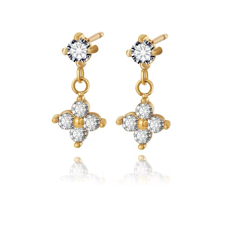 Floral charm drop earrings design