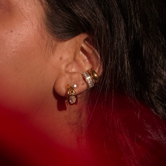 Beam Earcuffs gold zircon ear cuffs