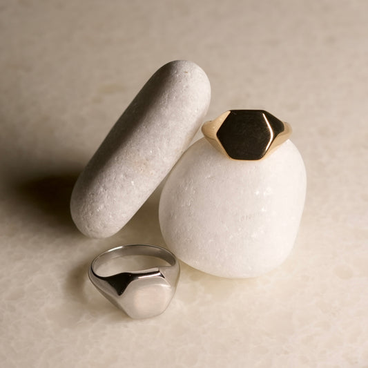 modern stainless steel Signet ring
