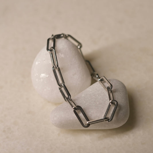 Modern silver bracelet