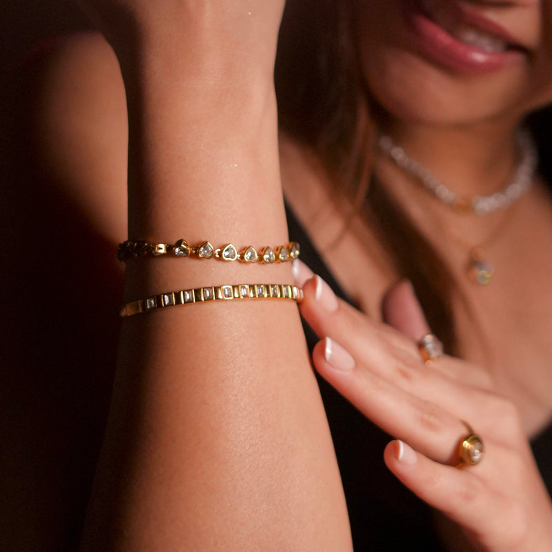 Elegant baguette stone bracelet