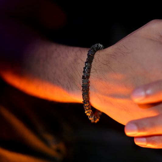 Modern dark silver bracelet