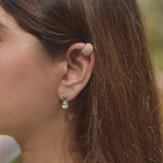 Elegant pear cut stone earrings