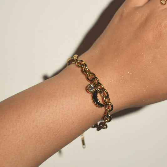 Bold chunky gold bracelet for women