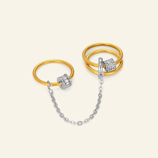 Sasha dual tone chain ring