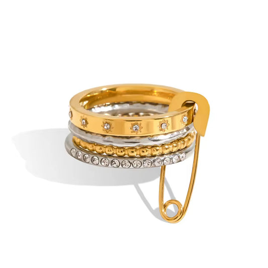 Bold contemporary gold ring