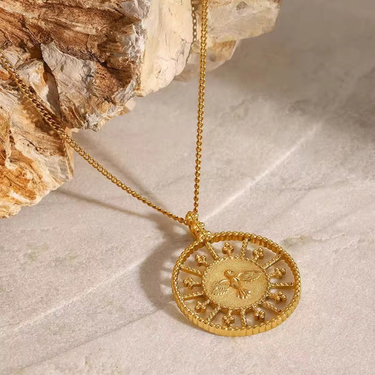 Modern radiant pendant necklace