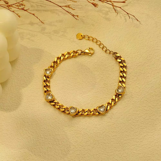 18K gold plated crystal bracelet for women