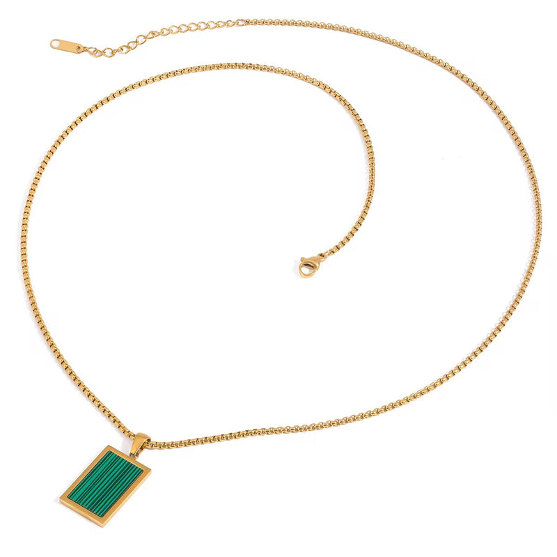 Modern malachite pendant necklace