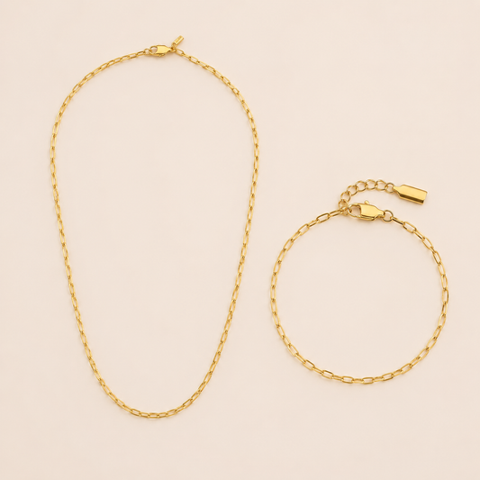 Anchor Chain + Anchor Bracelet (gold)