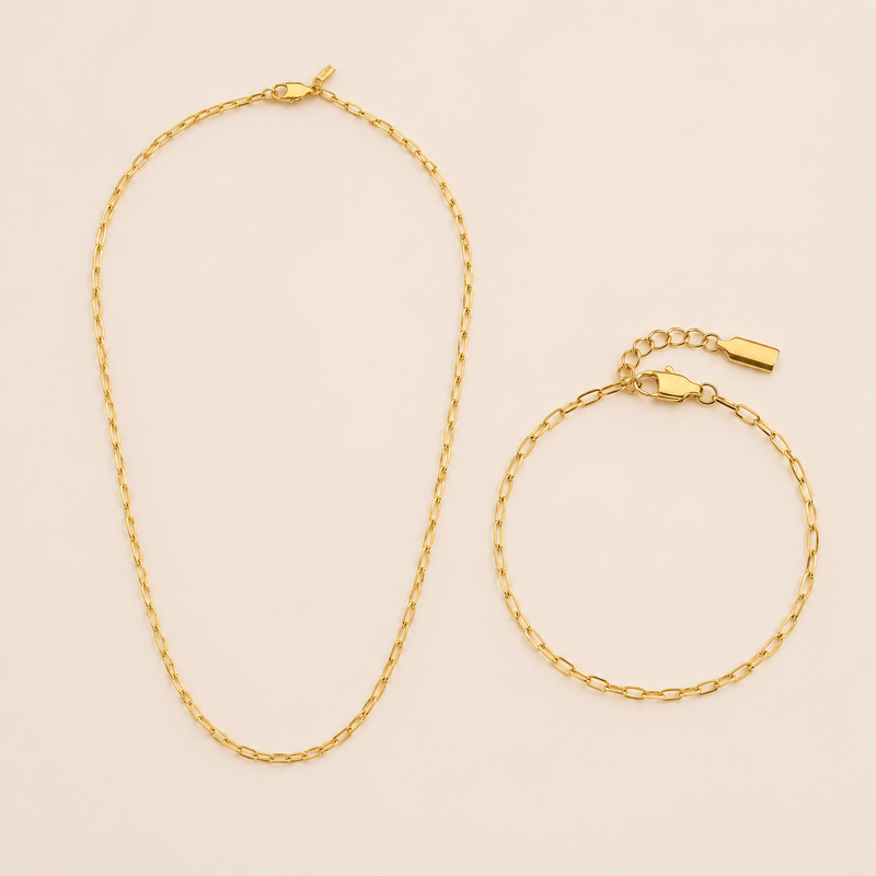 Anchor Chain + Anchor Bracelet (gold)