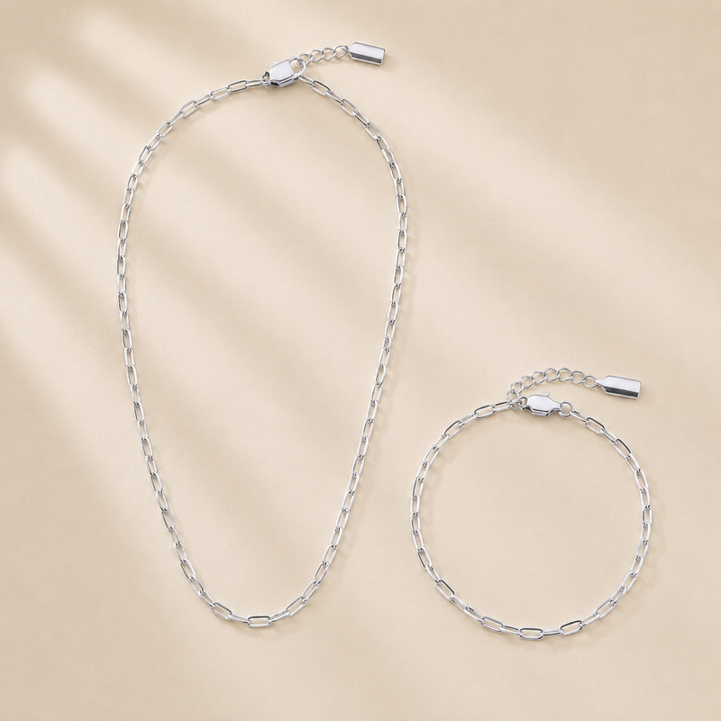 Anchor Chain + Anchor Bracelet (silver)