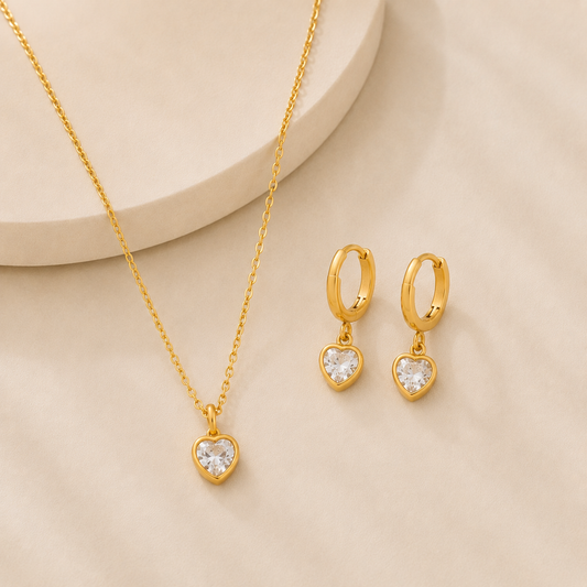 Eros Necklace + Eros Earrings (gold)